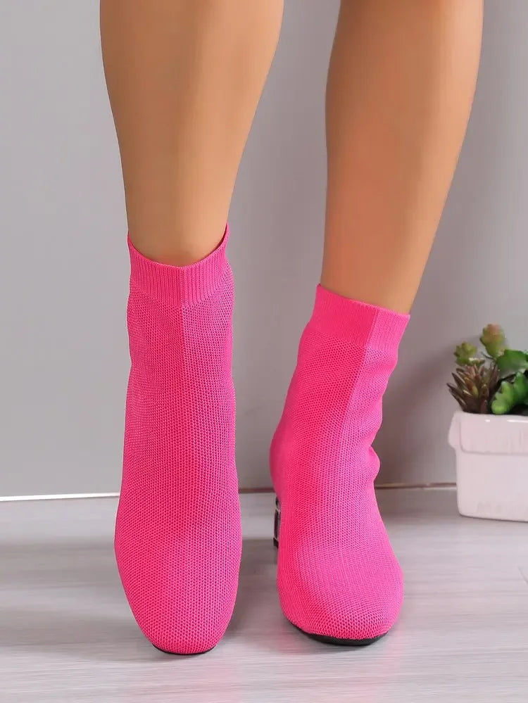 Bottines Femme Stretch Talon Carré