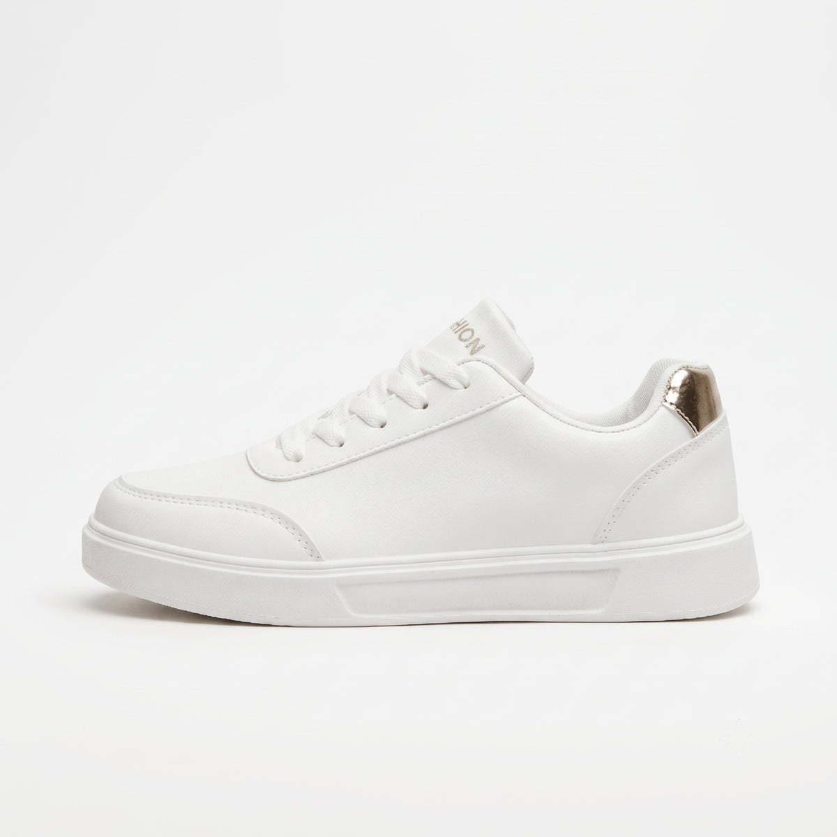 Blanc basket plateforme femme à lacets vue de l'autre profil Chaussay