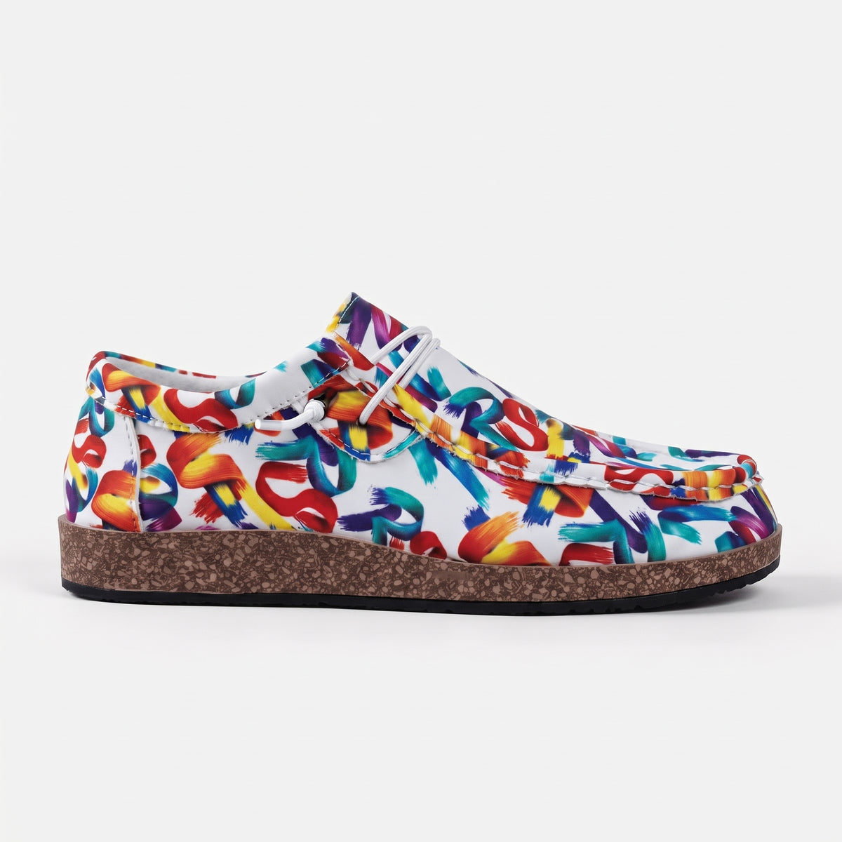 Blanc basket femme en toile à lacets profil latéral bout à droite Chaussay