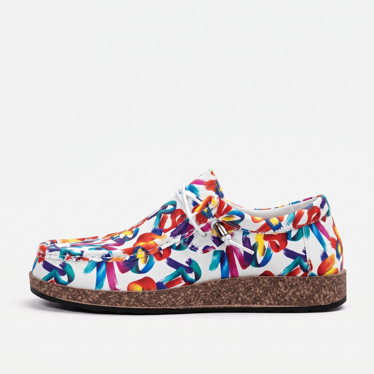 Blanc basket femme en toile à lacets profil latéral bout à gauche Chaussay