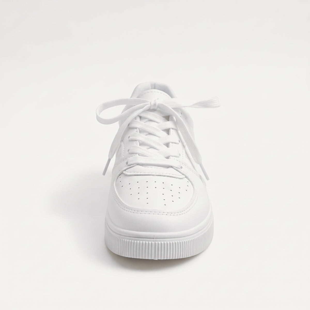 Blanc baskets légères femme à lacets vue de face Chaussay