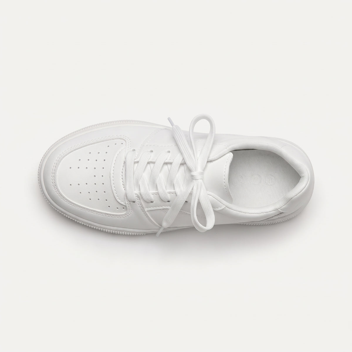 Blanc baskets légères femme à lacets vue de dessus Chaussay