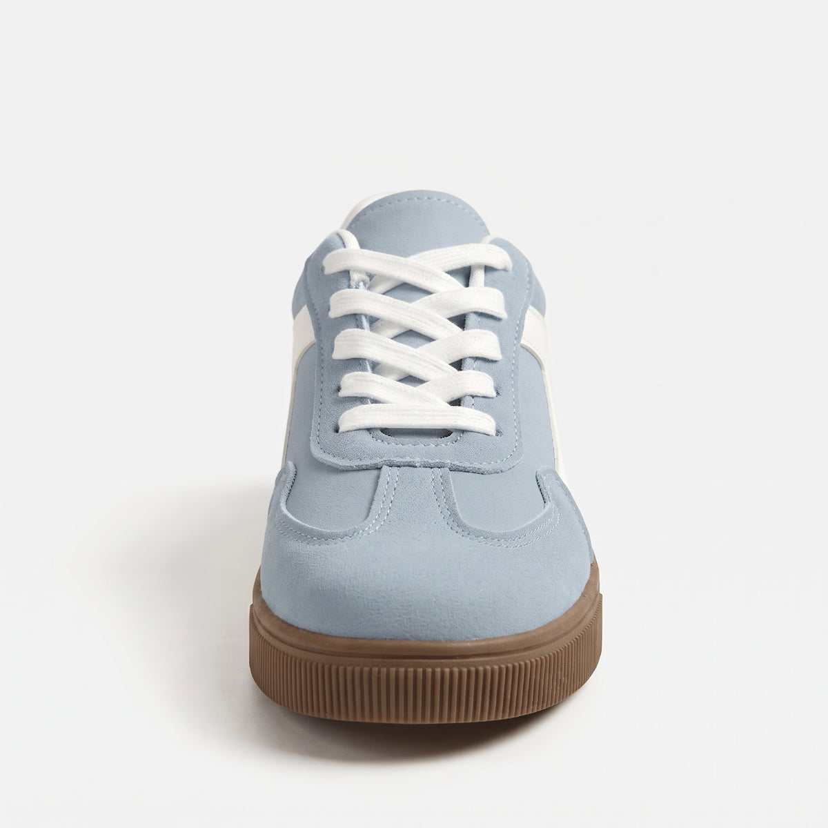 Bleu basket plate femme à lacets, vue de face Chaussay