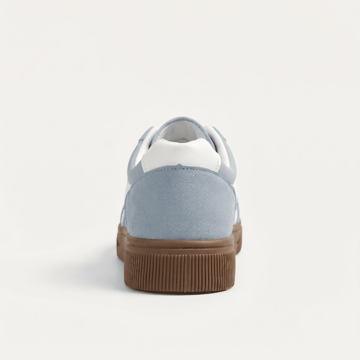 Bleu basket plate femme à lacets, vue de dos, contrefort contrasté Chaussay