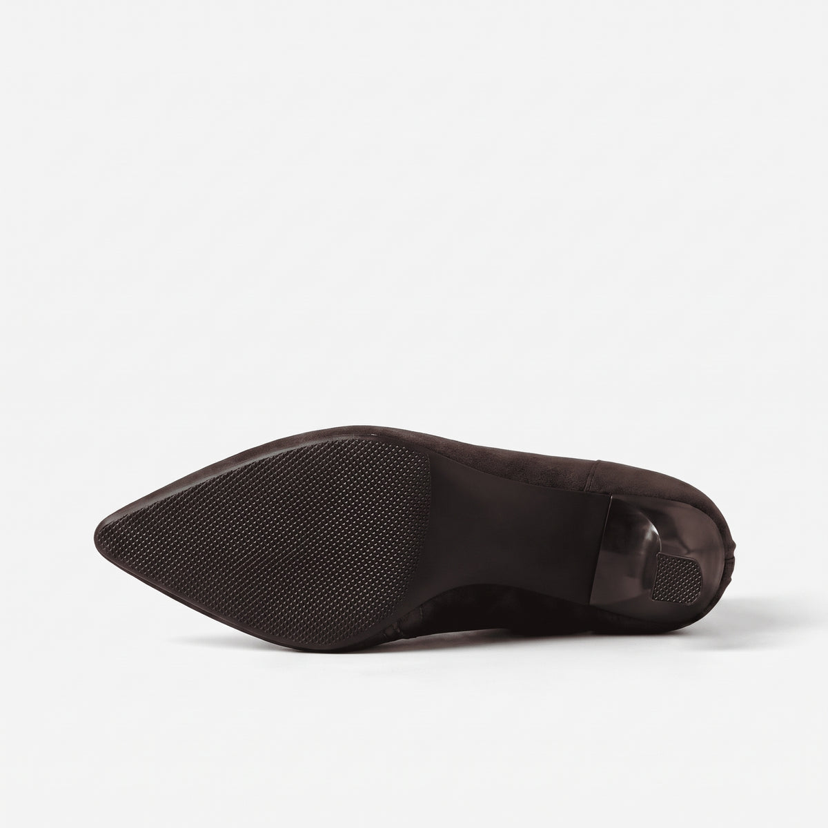 Marron boots effet suède femme vue de dessous semelle Chaussay