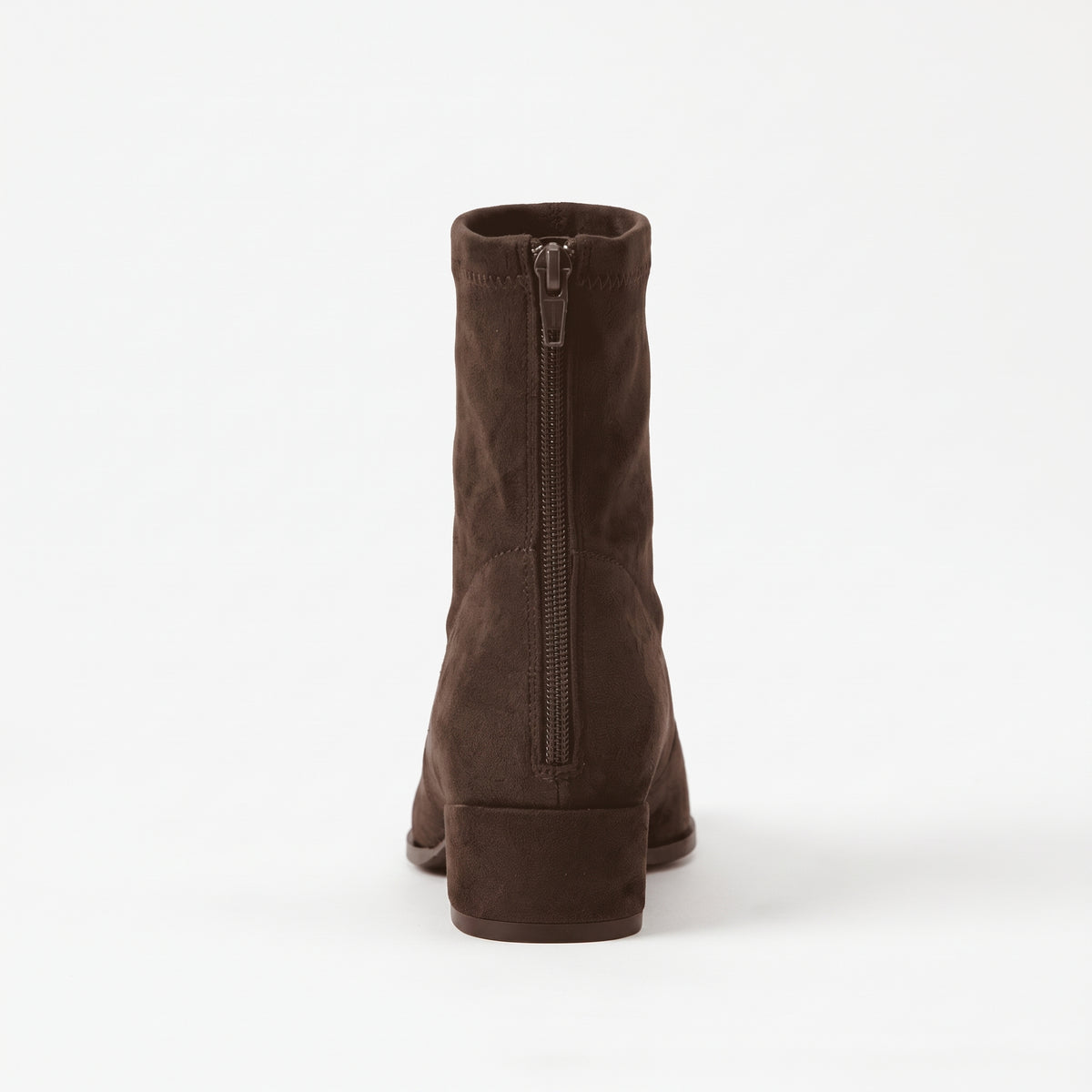 Marron bottines bout pointu zip dos femme vue de dos zip Chaussay