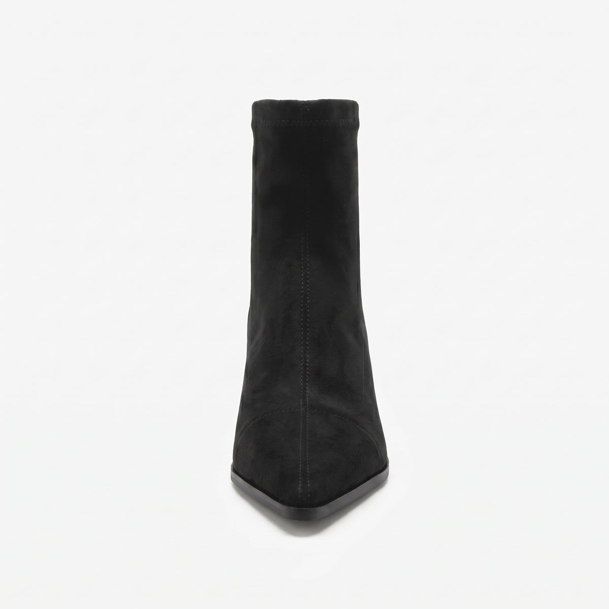 Noir bottines bout pointu zip dos femme vue de face Chaussay