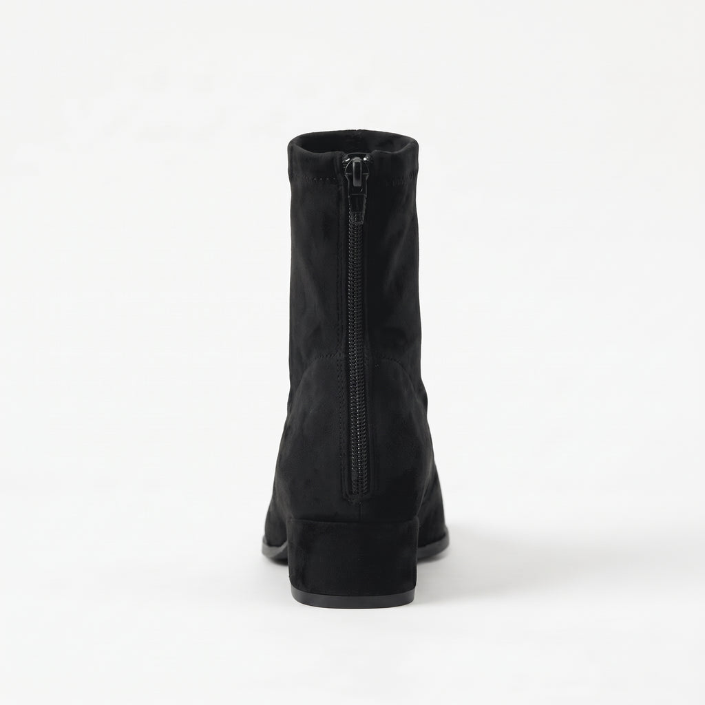 Noir bottines bout pointu zip dos femme vue de dos zip Chaussay