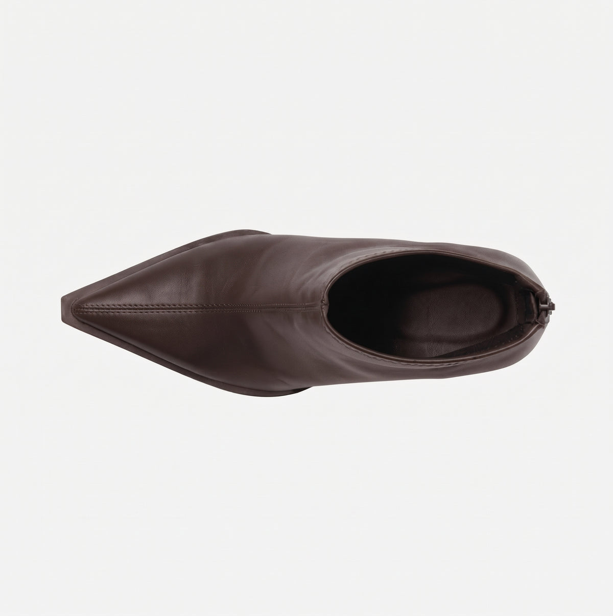 Marron bottines compensées femme bout pointu vue du dessus Chaussay