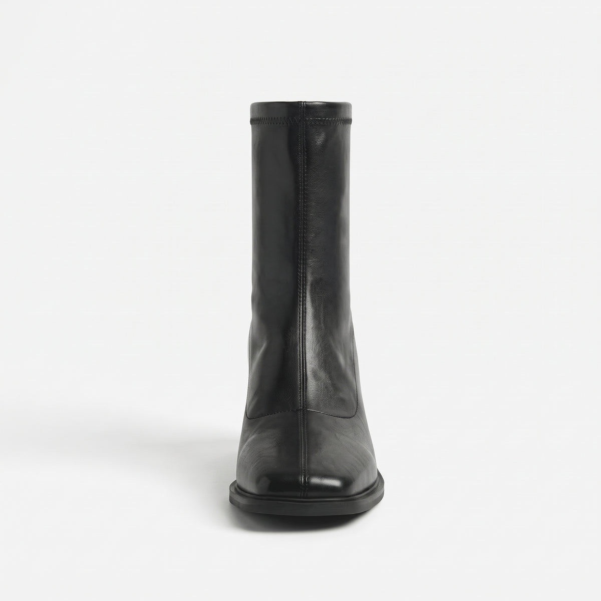 Noir bottines vintage talon carré femme vue de face Chaussay