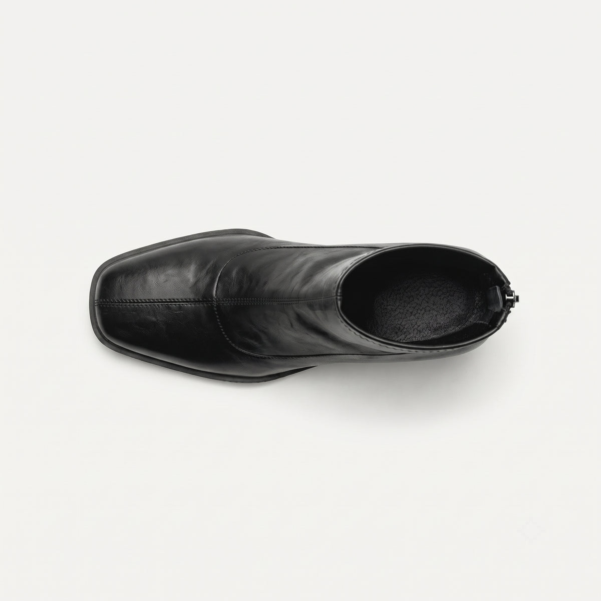 Noir bottines vintage talon carré femme vue du dessus Chaussay